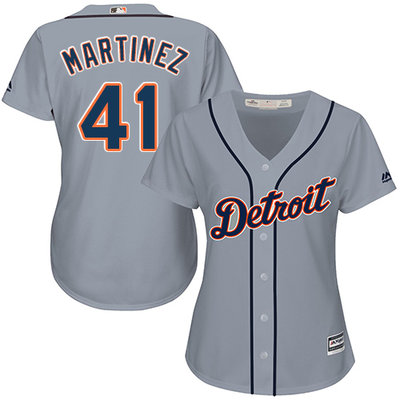 Tigers #41 Victor Martinez Grey Road Women's Stitched MLB Jersey