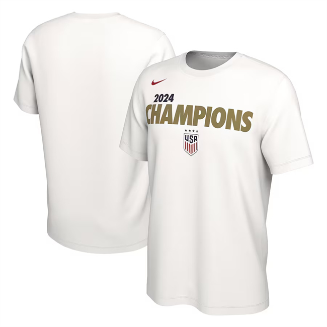 Men's USA Basketball 2024 Champions White T-Shirt(Run Small)