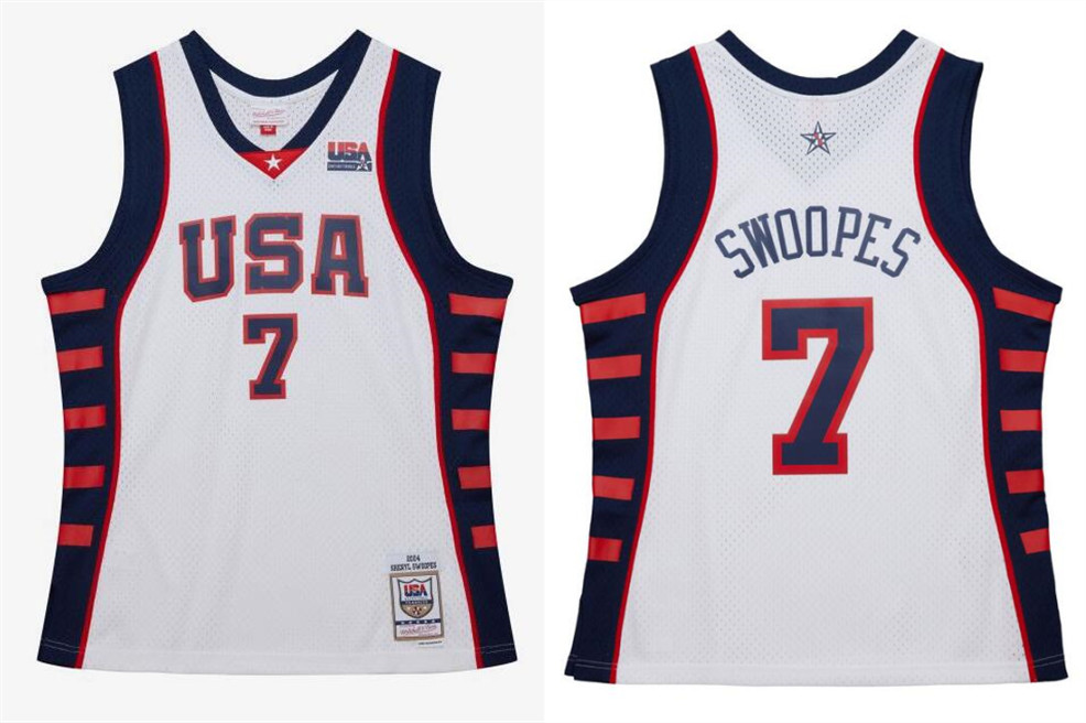 Men's Team USA #7 Sheryl Swoopes White 2024 Stitched Jersey