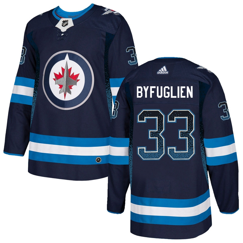 Winnipeg Jets 33 Dustin Byfuglien Navy Drift Fashion Adidas Jersey