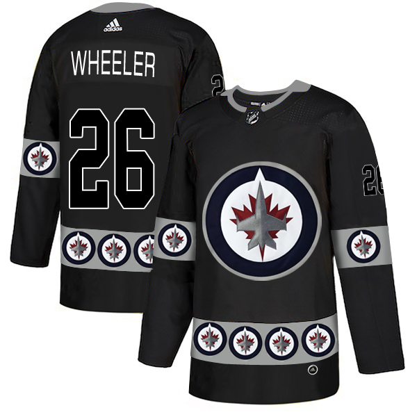 Winnipeg Jets 26 Blake Wheeler Black Team Logos Fashion Adidas Jersey Winnipeg Jets 26 Blake Wheeler Black Team Logos Fashion Adidas Jersey