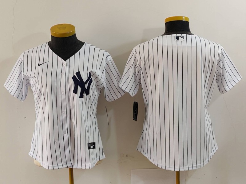 Women's New York Yankees White Team Big Logo Cool Base Stitched Jersey(Run Small) 17 Women's New York Yankees White Team Big Logo Cool Base Stitched Jersey(Run Small) 17