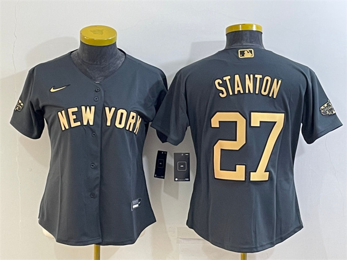 Women's New York Yankees #27 Giancarlo Stanton 2022 All-Star Charcoal Stitched Baseball Jersey(Run Small) Women's New York Yankees #27 Giancarlo Stanton 2022 All-Star Charcoal Stitched Baseball Jersey(Run Small)