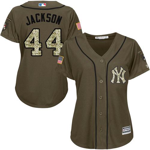 Yankees #44 Reggie Jackson Green Salute to Service Women's Stitched MLB Jersey Yankees #44 Reggie Jackson Green Salute to Service Women's Stitched MLB Jersey