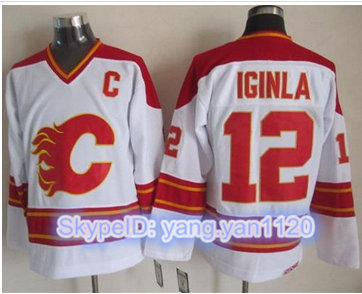 Calgary Flames #12 Jarome Iginla White CCM Throwback Stitched NHL Jersey Calgary Flames #12 Jarome Iginla White CCM Throwback Stitched NHL Jersey