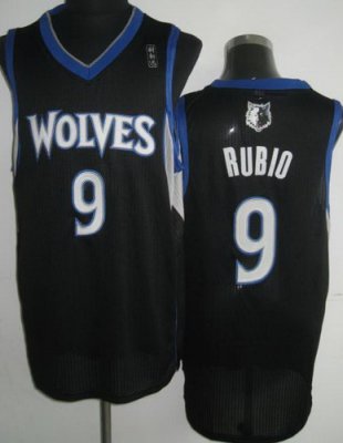 Minnesota Timberwolves 9 Ricky Rubio Black Revolution 30 NBA Jerseys