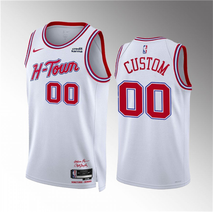 Men's Houston Rockets Active Player Custom White 2023 24 City Edition Stitched Jersey