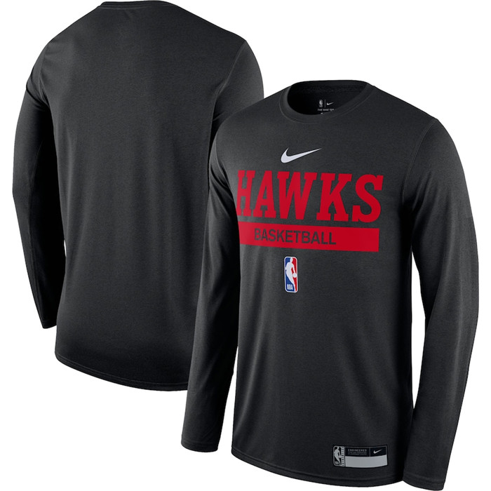 Men's Atlanta Hawks Black 2022 23 Legend On-Court Practice Performance Long Sleeve T-Shirt Men's Atlanta Hawks Black 2022 23 Legend On-Court Practice Performance Long Sleeve T-Shirt