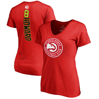 Women's Atlanta Hawks Dwight Howard Red Backer V-Neck T-Shirt Women's Atlanta Hawks Dwight Howard Red Backer V-Neck T-Shirt