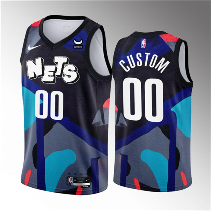 Men's Brooklyn Nets Active Player Custom Black 2023 24 City Edition Stitched Basketball Jersey