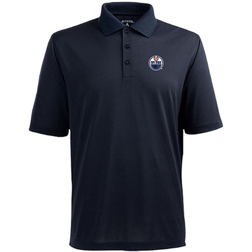 Edmonton Oilers Antigua Pique Xtra-Lite Polo - Royal Edmonton Oilers Antigua Pique Xtra-Lite Polo - Royal