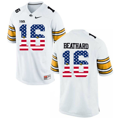 Iowa Hawkeyes 16 C.J Beathard White USA Flag College Football Limited Jersey