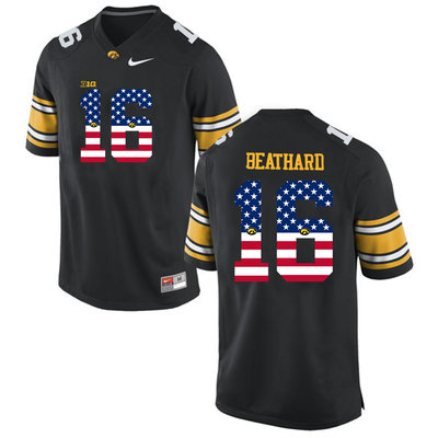 Iowa Hawkeyes 16 C.J Beathard Black USA Flag College Football Limited Jersey