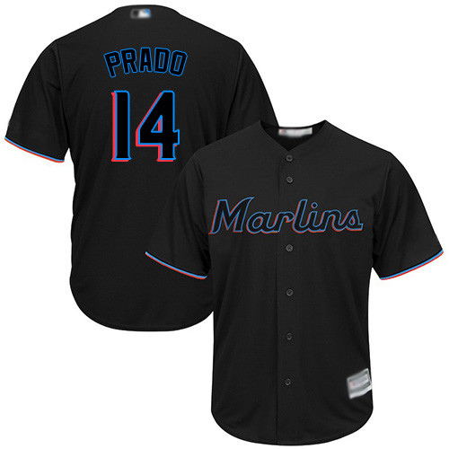 Marlins #14 Martin Prado Black Cool Base Stitched Youth Baseball Jersey Marlins #14 Martin Prado Black Cool Base Stitched Youth Baseball Jersey