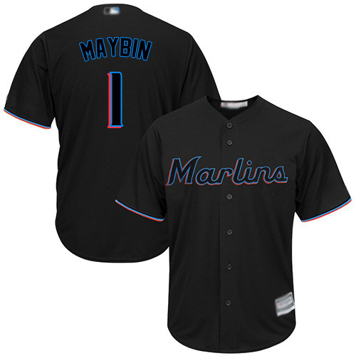 Marlins #1 Cameron Maybin Black Cool Base Stitched Youth Baseball Jersey Marlins #1 Cameron Maybin Black Cool Base Stitched Youth Baseball Jersey
