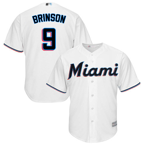 Marlins #9 Lewis Brinson White Cool Base Stitched Youth Baseball Jersey Marlins #9 Lewis Brinson White Cool Base Stitched Youth Baseball Jersey