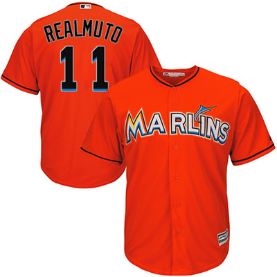 Marlins #11 JT Realmuto Orange Cool Base Stitched Youth Baseball Jersey Marlins #11 JT Realmuto Orange Cool Base Stitched Youth Baseball Jersey