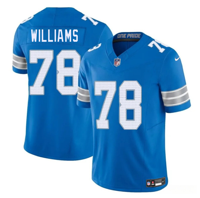 Youth Detroit Lions #78 Tyleik Williams Blue 2025 Draft F.U.S.E. Vapor Limited Stitched Jersey Youth Detroit Lions #78 Tyleik Williams Blue 2025 Draft F.U.S.E. Vapor Limited Stitched Jersey