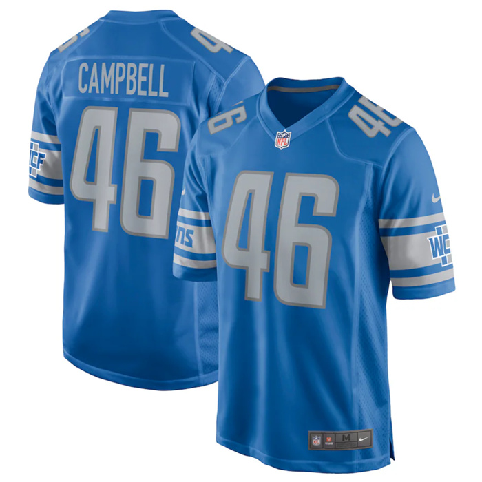 Youth Detroit Lions #46 Jack Campbell Blue 2023 Draft Stitched Game Jersey Youth Detroit Lions #46 Jack Campbell Blue 2023 Draft Stitched Game Jersey