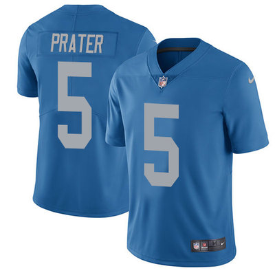 Nike Lions #5 Matt Prater Blue Throwback Youth Stitched NFL Limited Jersey