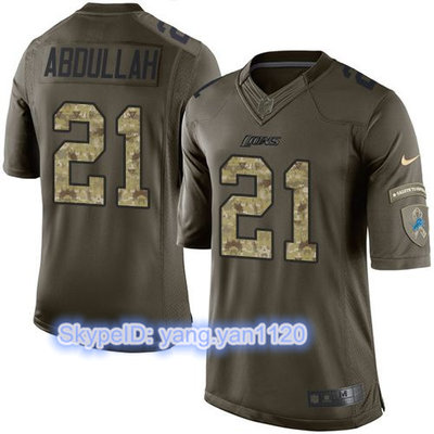 Nike Lions #21 Ameer Abdullah Green Youth Stitched NFL Limited Salute to Service Jersey