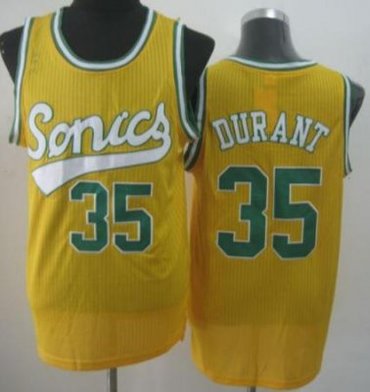 Seattle Supersonic 35 Kevin Durant Yellow Revolution 30 NBA Basketball Jerseys