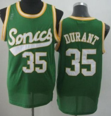 Seattle Supersonic 35 Kevin Durant Green Revolution 30 NBA Basketball Jersey