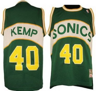 Seattle SuperSonics #40 Shawn Kemp Green Soul Swingman NBA Jerseys