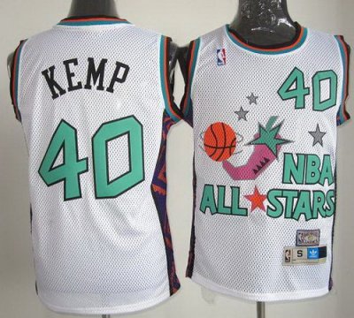 Seattle SuperSonics Shawn Kemp 40# 1995 All Star White NBA Jerseys