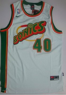 Seattle Supersonics Shawn Kemp #40 white Thowback swingman jerseys