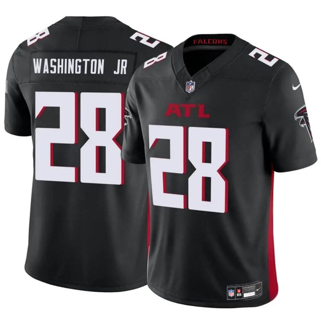Youth Atlanta Falcons #28 Carlos Washington Jr Black 2023 F.U.S.E Vapor Untouchable Limited Stitched Football Jersey Youth Atlanta Falcons #28 Carlos Washington Jr Black 2023 F.U.S.E Vapor Untouchable Limited Stitched Football Jersey