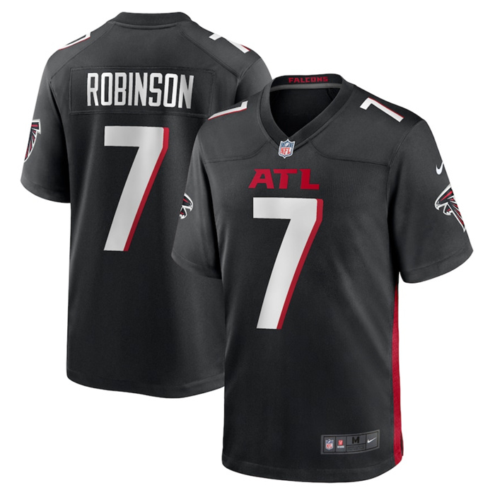 Youth Atlanta Falcons #7 Bijan Robinson Black 2023 Draft Stitched Game Jersey Youth Atlanta Falcons #7 Bijan Robinson Black 2023 Draft Stitched Game Jersey