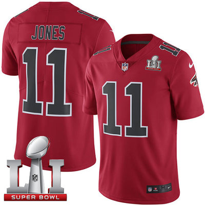 Nike Falcons #11 Julio Jones Red Super Bowl LI 51 Youth Stitched NFL Limited Rush Jersey Nike Falcons #11 Julio Jones Red Super Bowl LI 51 Youth Stitched NFL Limited Rush Jersey