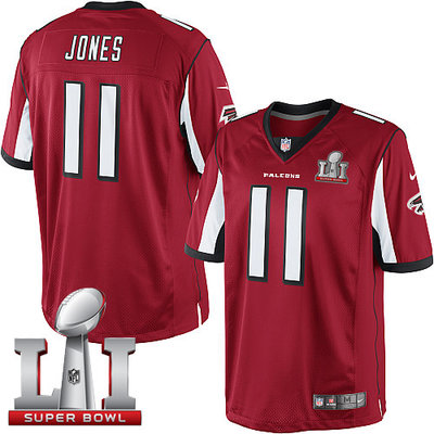 Nike Falcons #11 Julio Jones Red Team Color Super Bowl LI 51 Youth Stitched NFL Limited Jersey Nike Falcons #11 Julio Jones Red Team Color Super Bowl LI 51 Youth Stitched NFL Limited Jersey