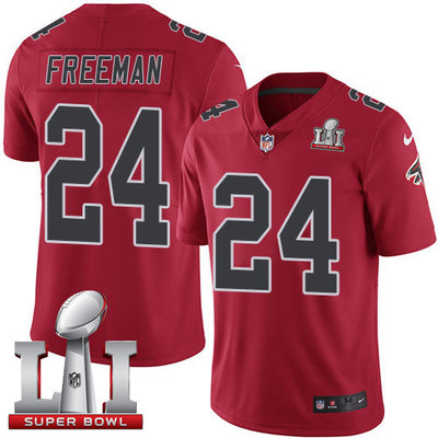 Nike Falcons #24 Devonta Freeman Red Super Bowl LI 51 Youth Stitched NFL Limited Rush Jersey Nike Falcons #24 Devonta Freeman Red Super Bowl LI 51 Youth Stitched NFL Limited Rush Jersey