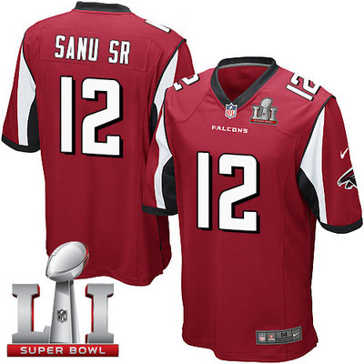 Nike Falcons #12 Mohamed Sanu Sr Red Team Color Super Bowl LI 51 Youth Stitched NFL Elite Jersey Nike Falcons #12 Mohamed Sanu Sr Red Team Color Super Bowl LI 51 Youth Stitched NFL Elite Jersey