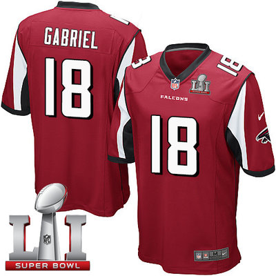 Nike Falcons #18 Taylor Gabriel Red Team Color Super Bowl LI 51 Youth Stitched NFL Elite Jersey Nike Falcons #18 Taylor Gabriel Red Team Color Super Bowl LI 51 Youth Stitched NFL Elite Jersey