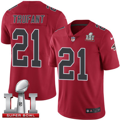 Nike Falcons #21 Desmond Trufant Red Super Bowl LI 51 Youth Stitched NFL Limited Rush Jersey Nike Falcons #21 Desmond Trufant Red Super Bowl LI 51 Youth Stitched NFL Limited Rush Jersey