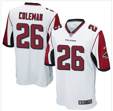 Youth Nike Falcons #26 Tevin Coleman White Stitched NFL Elite Jersey Youth Nike Falcons #26 Tevin Coleman White Stitched NFL Elite Jersey