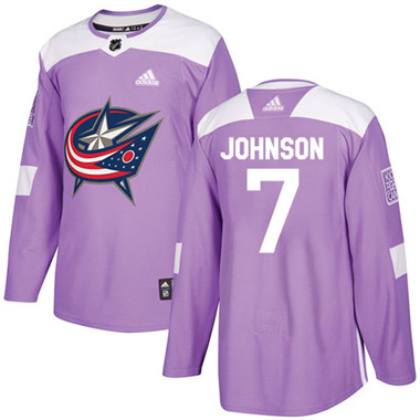 Adidas Blue Jackets #7 Jack Johnson Purple Authentic Fights Cancer Stitched NHL Jersey Adidas Blue Jackets #7 Jack Johnson Purple Authentic Fights Cancer Stitched NHL Jersey