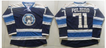 Columbus Blue Jackets #71 Nick Foligno Navy Blue Alternate Stitched NHL Jersey