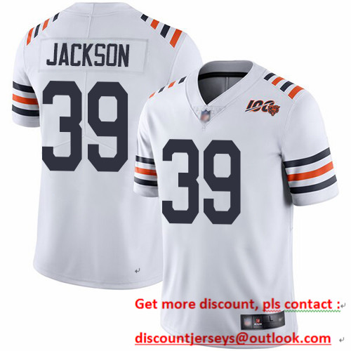 Bears #39 Eddie Jackson White Alternate Youth Stitched Football Vapor Untouchable Limited 100th Season Jersey