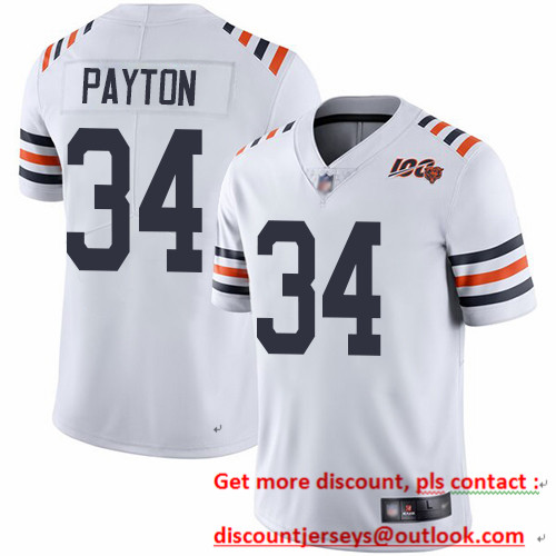 Bears #34 Walter Payton White Alternate Youth Stitched Football Vapor Untouchable Limited 100th Season Jersey