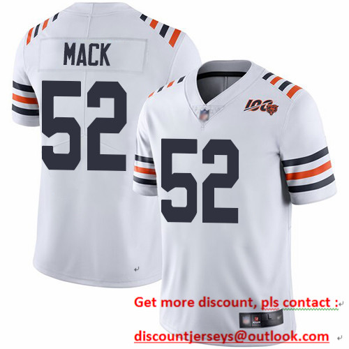 Bears #52 Khalil Mack White Alternate Youth Stitched Football Vapor Untouchable Limited 100th Season Jersey