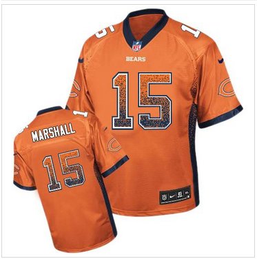 Youth NEW Bears #15 Brandon Marshall Orange NFL Elite Drift Fashion Jersey