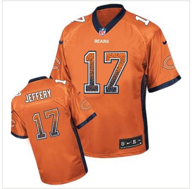 Youth NEW Bears #17 Alshon Jeffery Orange NFL Elite Drift Fashion Jersey