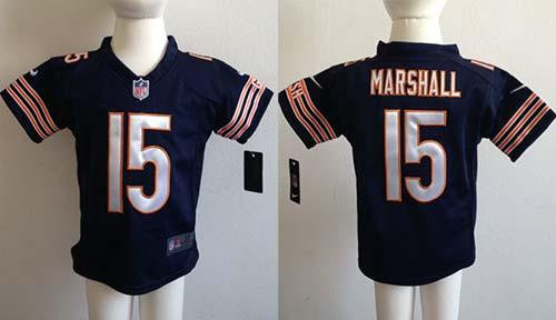 Youth NEW Bears #15 Brandon Marshall Navy Blue Team Color Stitched NFL Elite Jersey