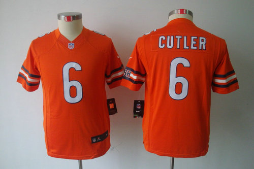 Youth NEW NFL Chicago Bears 6 Jay Cutler Orange Jerseys