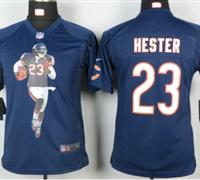 Nike Youth Chicago Bears #23 Hester Blue Portrait Fashion Game Jerseys