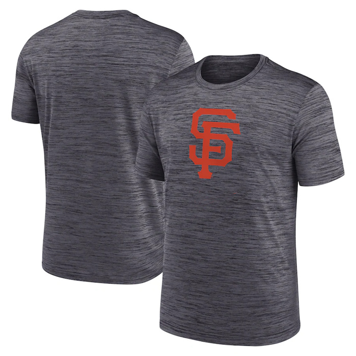 Men's San Francisco Giants Grey Team Logo Velocity Practice Performance T-Shirt Men's San Francisco Giants Grey Team Logo Velocity Practice Performance T-Shirt